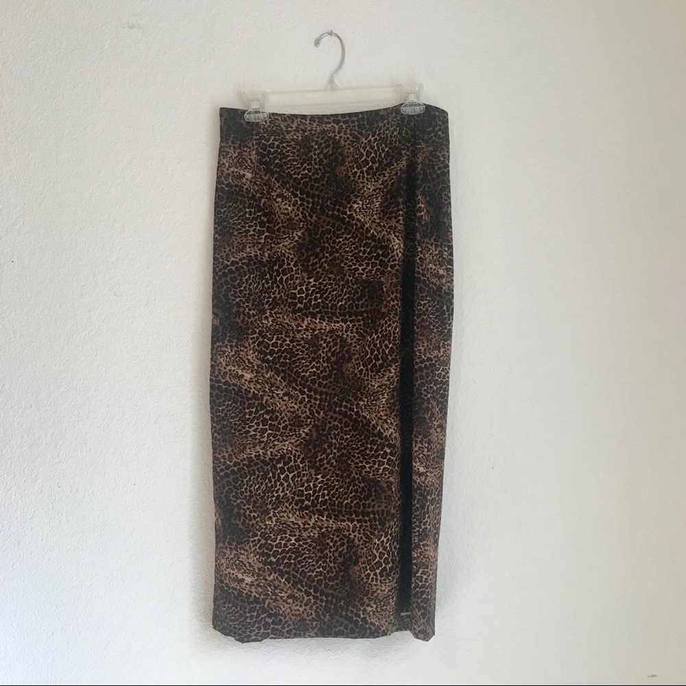 Vintage Leopard Print Midi-Skirt Sz 14